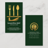 Creative Imitate Gold Cutlery serviert Gerichte Visitenkarte (Vorne/Hinten)