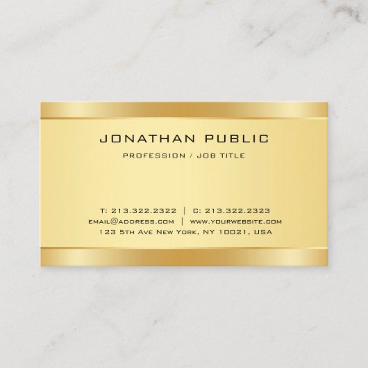 Creative Imitate Gold Modernes, einfaches Design E Visitenkarte (Vorderseite)