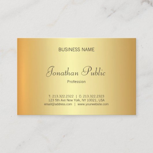 Creative Imitats Gold Berufliches handgeschriebene Visitenkarte (Vorderseite)