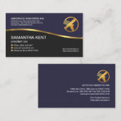 Creative Imitats Gold Wave Simple Blue Black CEO Visitenkarte (Vorne/Hinten)