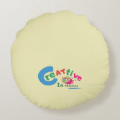 Creative in Progress Colorful Artistic Quote  Rundes Kissen (Rückseite)