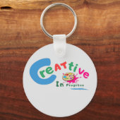 Creative in Progress Colorful Artistic Quote  Schlüsselanhänger (Vorderseite)