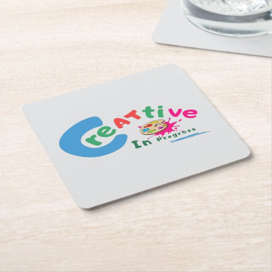 Creative in Progress | Inspirational Artistic  Rechteckiger Pappuntersetzer (angewinkelt)