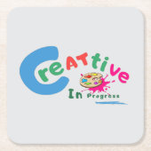 Creative in Progress | Inspirational Artistic  Rechteckiger Pappuntersetzer (Vorderseite)