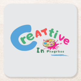 Creative in Progress | Inspirational Artistic  Rechteckiger Pappuntersetzer