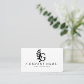 Creative Initial G Letter Vector Luxury Design Art Visitenkarte (Stehend Vorderseite)