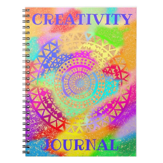 Creative Journal Mandala Zeichnete farbenfroh Notizblock (Vorderseite)