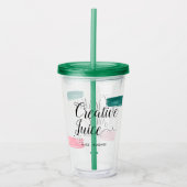 Creative Juice Typographic Pink & Green Abstrakt Acryltrinkbecher (Vorderseite)
