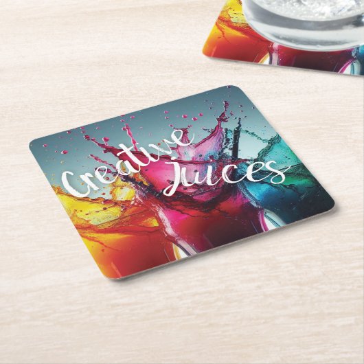 Creative Juices - Designer Coaster Rechteckiger Pappuntersetzer (angewinkelt)