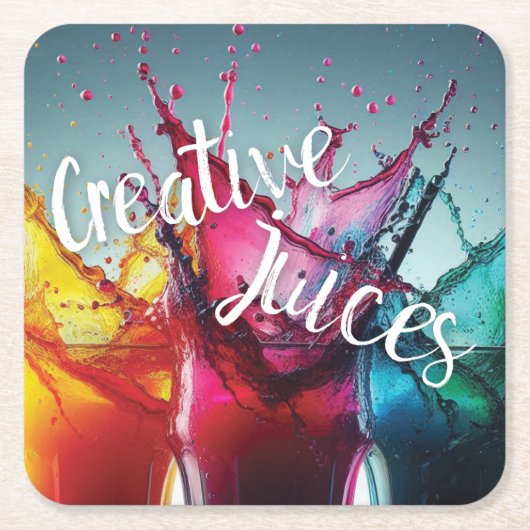 Creative Juices - Designer Coaster Rechteckiger Pappuntersetzer (Vorderseite)