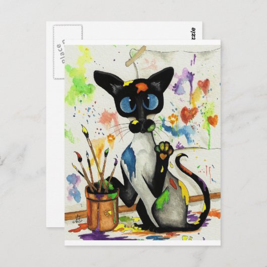 Creative Kitty Cat Postkarte (Vorne/Hinten)