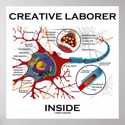 Creative Laborer Inside (Neuron / Synapse) Poster (Vorne)
