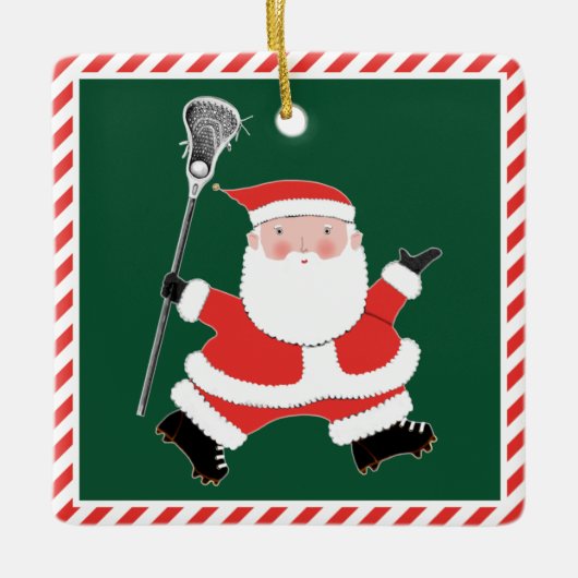 Creative Lacrosse Christmas Collectible Keramikornament (Vorderseite)