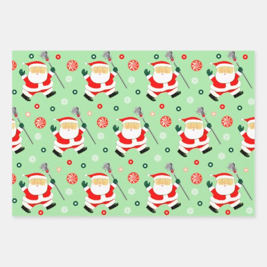 Creative Lacrosse Weihnachtsgeschenk Geschenkpapier Set (Vorderseite)