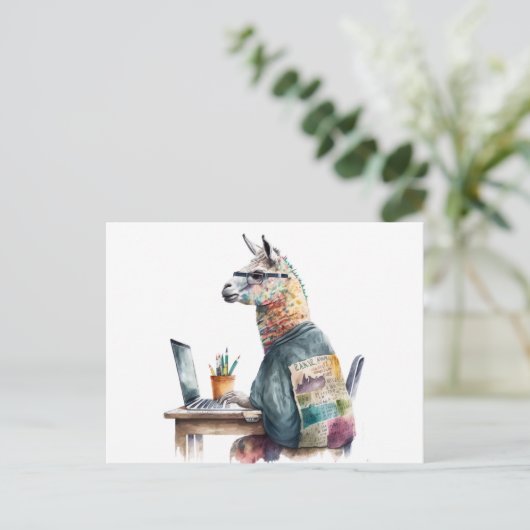 Creative Lama Postkarte (Stehend Vorderseite)