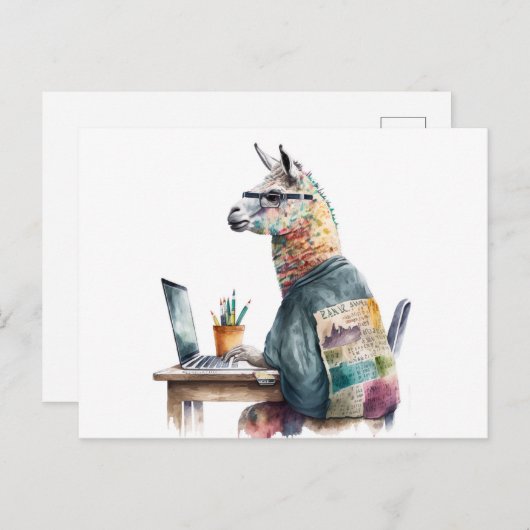 Creative Lama Postkarte (Vorne/Hinten)