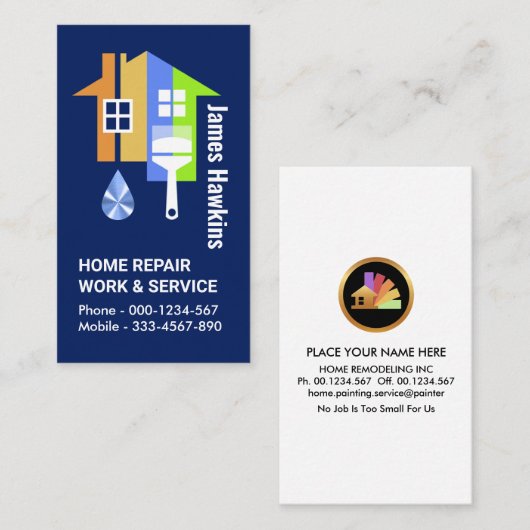 Creative Leaking Painted Zuhause Visitenkarte (Vorne/Hinten)