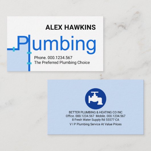 Creative Leaking Space Plumbing Signage Visitenkarte (Vorne/Hinten)