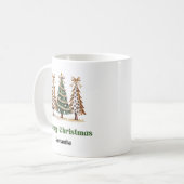 Creative Leopard Christmas Trees Custom Name Mug Kaffeetasse (Vorderseite Links)