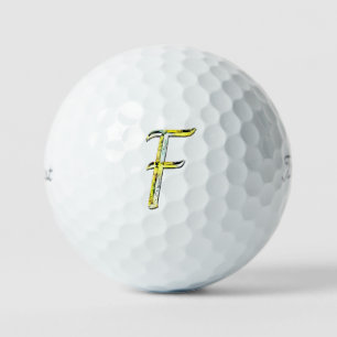 Creative Letter F Initial Monogram Golfball
