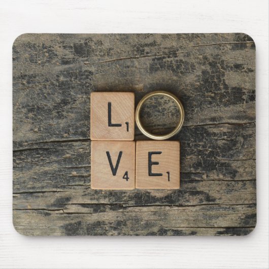 Creative Liebe Word mit Srcabble Elements Mousepad (Vorne)