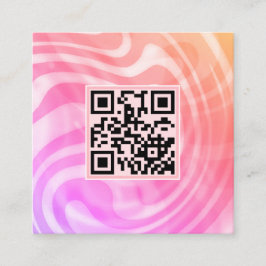 Creative Light Pink Einzigartiges QR-Logo Quadratische Visitenkarte