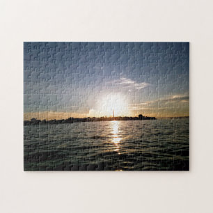Creative Mackinaw Stadt Sonnenuntergang Foto Puzzl Puzzle