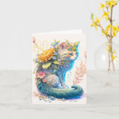 Creative Majestic Kitty Cat Design Karte (Gelbe Blume)