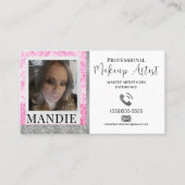 Creative Makeup Hair Lash Foto Card QR Code Visitenkarte (Vorderseite)