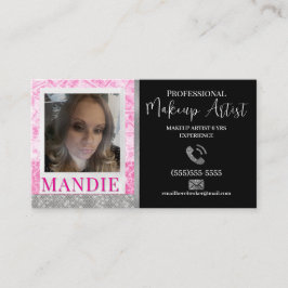 Creative Makeup Hair Lash Foto Card QR Code Visitenkarte