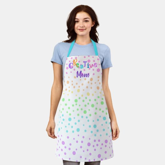 Creative Mama Rainbow Polka Dot Schürze (Getragen)