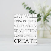 Creative Mantra Print Postkarte (Stehend Vorderseite)