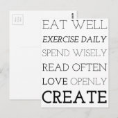Creative Mantra Print Postkarte (Vorne/Hinten)