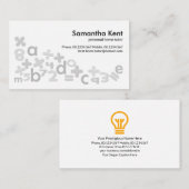 Creative Mathe Symbols Alphabets Zuhause Tutor Visitenkarte (Vorne/Hinten)