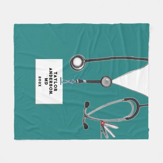 Creative Medical Doctor Fleece Blanket (Vorderseite (Horizontal))