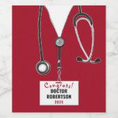 Creative Medical School Abschluss Weinkarte Weinetikett (Einzelnes Label)