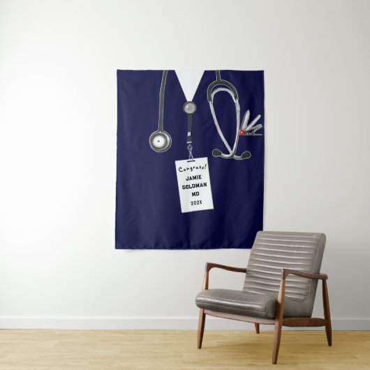 Creative Medical School Graduation Congrats Wandteppich (Beispiel)