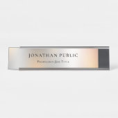 Creative Metallic Look Einfaches Design Beruflich Schreibtischnamensplakette (Vorderseite )