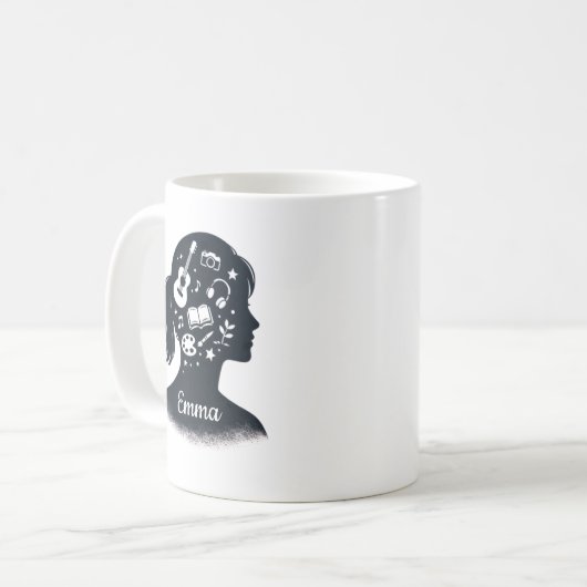 Creative Mind Silhouette | Personalized Artistic  Kaffeetasse (Vorderseite Links)