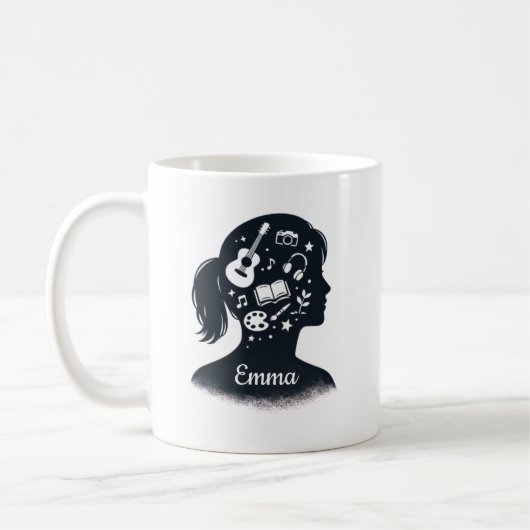 Creative Mind Silhouette | Personalized Artistic  Kaffeetasse (Links)