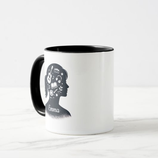 Creative Mind Silhouette | Personalized Artistic  Tasse (Vorderseite Links)