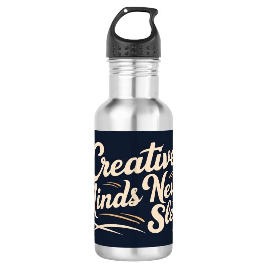 Creative Minds schlafen nie 2 Edelstahlflasche (Vorderseite)