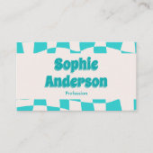 Creative Minimal Professional Modern Teal Wavy Visitenkarte (Vorderseite)