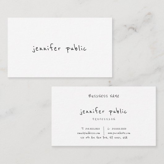 Creative minimale moderne Handschrift Name Visitenkarte (Vorne/Hinten)