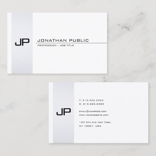 Creative Minimalistisch Monogram Modern Simple Sch Visitenkarte (Vorne/Hinten)