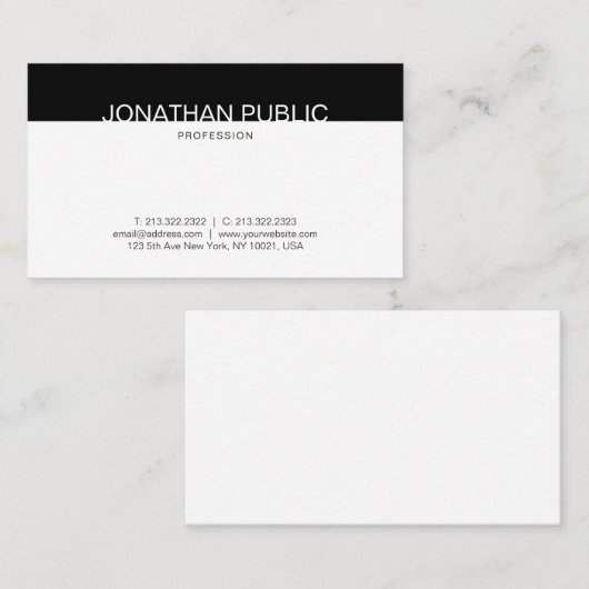 Creative Minimalistisch Schwarz und Weiß Trendsett Visitenkarte (Vorne/Hinten)
