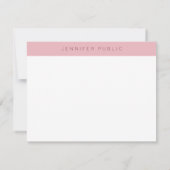 Creative Minimalistische moderne Rose Gold Templat Mitteilungskarte (Rückseite)