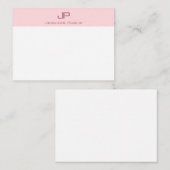 Creative Mit Monogramm Blush Pink Minimalistisch T Mitteilungskarte (Vorne/Hinten)