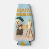 Creative Mode On: Painter Bichon Dog Artist Art Flaschenkühler (Vorderseite)