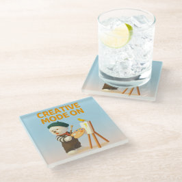 Creative Mode On: Painter Bichon Dog Artist Art Glasuntersetzer